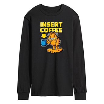 Men's Garfield Coffee Long Sleeve Graphic Tee