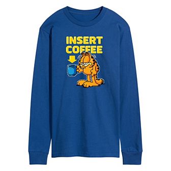 Men's Garfield Coffee Long Sleeve Graphic Tee