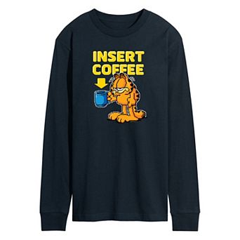 Men's Garfield Coffee Long Sleeve Graphic Tee