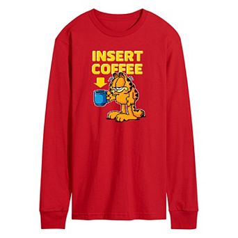 Men's Garfield Coffee Long Sleeve Graphic Tee