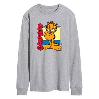 Men's Garfield Pixel Square Long Sleeve Graphic Tee