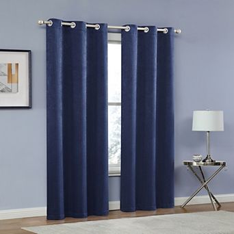 Dainty Home Times Square 2-pack Blackout Textured Basketweave Grommet Window Panels