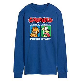Men's Garfield Odie Game On Long Sleeve Graphic Tee