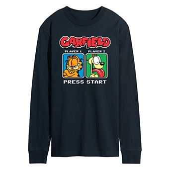 Men's Garfield Odie Game On Long Sleeve Graphic Tee