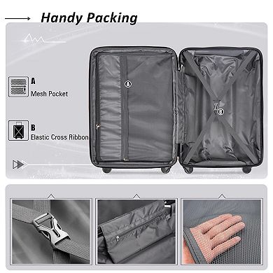 Merax 2 Piece Luggage Set Abs Lightweight Suitcase