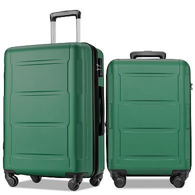 Merax 2 Piece Luggage Set Abs Lightweight Suitcase