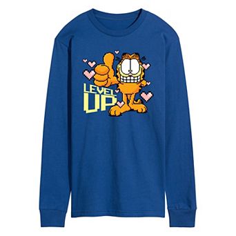 Men's Garfield Level Up Your Life Long Sleeve Graphic Tee