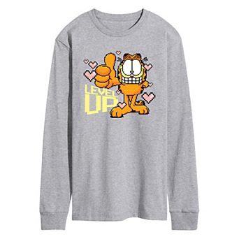 Men's Garfield Level Up Your Life Long Sleeve Graphic Tee