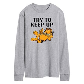 Men's Garfield Try To Keep Up Long Sleeve Graphic Tee