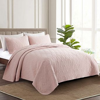 Unikome 3 pc Microfiber Reversible Quilt Set with Shams
