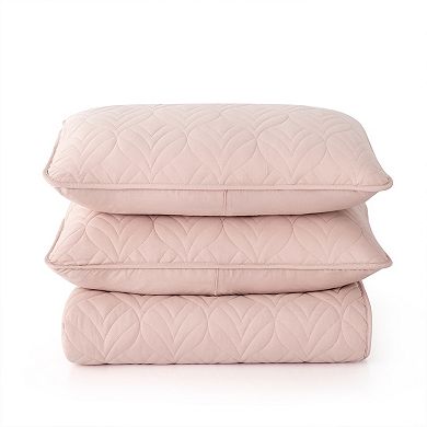 Unikome 3 Piece Microfiber Reversible Quilt Set with Shams