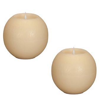 Simplux LED Round Candle with Moving Flame and Remote (Set of 2)