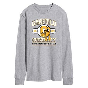 Men's Garfield University Sports Star Long Sleeve Graphic Tee