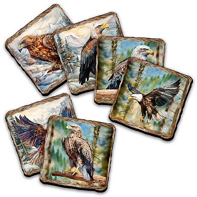Eagles Wooden Cork Placemat And Coasters Gift Set Of 7