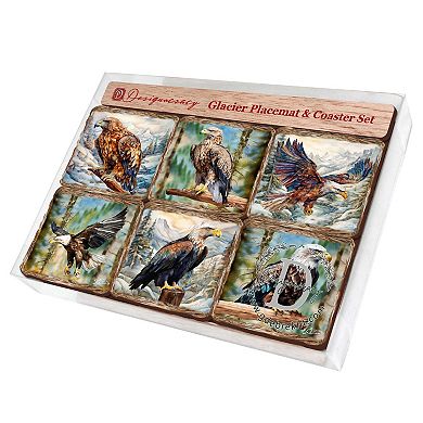 Eagles Wooden Cork Placemat And Coasters Gift Set Of 7