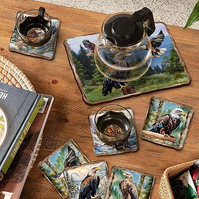 Eagles Wooden Cork Placemat And Coasters Gift Set Of 7