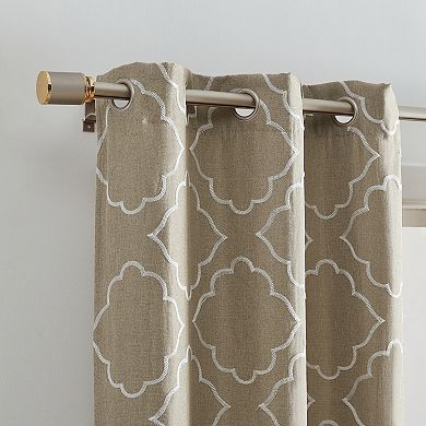 Elrene Home Fashions Valian Lattice Embroidered Blackout Window Curtain Panel Set Of 2