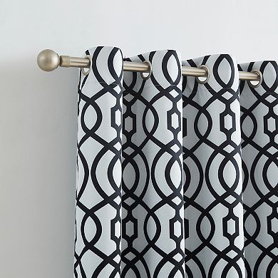 Dainty Home Trellis 100% Blackout Thermal Insulated Grommet Single Curtain Panel
