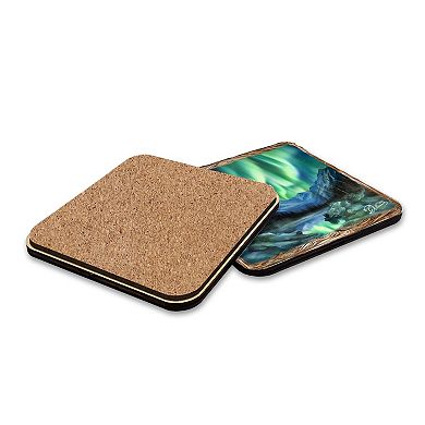 Nothern Lights Wooden Cork Placemat And Coasters Gift Set Of 7
