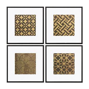 Framed Art Deco Geometric Print (Set of 4)