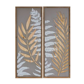 Wood Framed Fern Panel Wall Art (Set of 2)