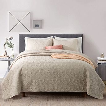 Unikome 3 pc Microfiber Reversible Quilt Set with Shams