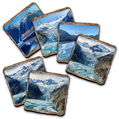 Cruise Ship Wooden Cork Placemat And Coasters Gift Set Of 7