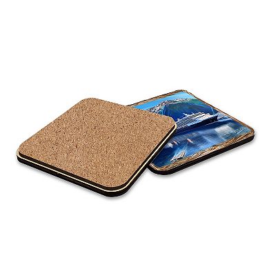 Cruise Ship Wooden Cork Placemat And Coasters Gift Set Of 7