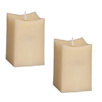 Simplux LED Squared Candle with Moving Flame and Remote (Set of 2)
