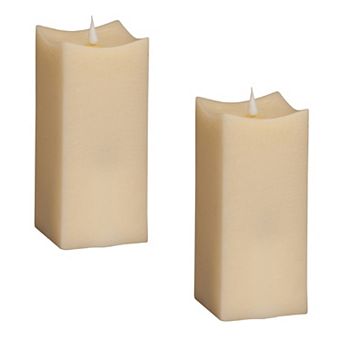 Simplux LED Squared Candle with Moving Flame and Remote (Set of 2)