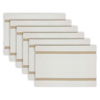 Dainty Home Annandale Woven Vinyl Reversible Rectangular Placemat Set Of 6