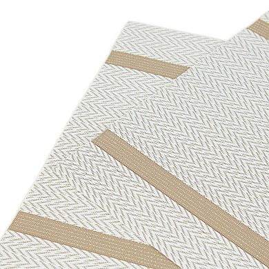 Dainty Home Annandale Woven Vinyl Reversible Rectangular Placemat Set Of 6