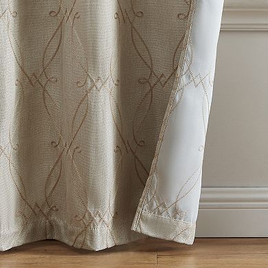 Elrene Home Fashions Palmetto Lattice Embroidered Blackout Window Curtain Panel Set Of 2