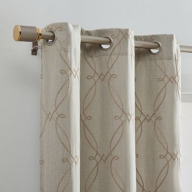 Elrene Home Fashions Palmetto Lattice Embroidered Blackout Window Curtain Panel Set Of 2