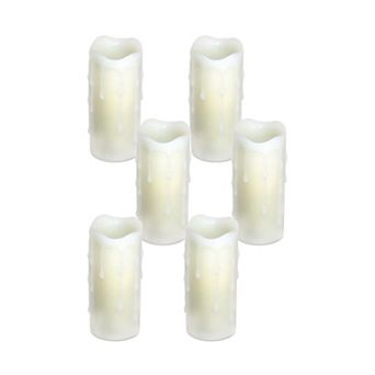 LED Dripping Wax Pillar Candles with Remote (Set of 6)