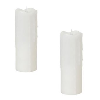Simplux Designer LED Dripping Candle with Moving Flame and Remote (Set of 2)