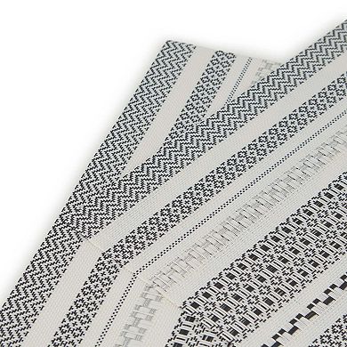 Dainty Home Maya Woven Vinyl Reversible Rectangular Placemat Set Of 6
