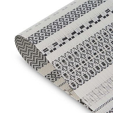 Dainty Home Maya Woven Vinyl Reversible Rectangular Placemat Set Of 6