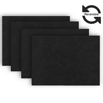 Dainty Home Sorento Faux Leather Reversible 2 Pattern Rectangular Placemat Set Of 4