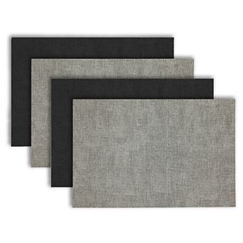 Dainty Home Amalfi Faux Leather Reversible 2 Pattern 12" X 18" Rectangular Placemat Set Of 4