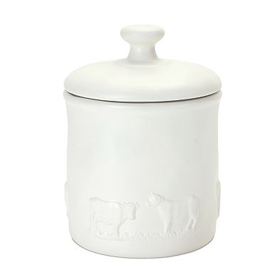 Ceramic Farm Animal Canister (set Of 2)