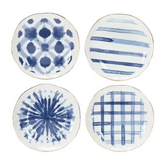 Coastal Tie-dye Design Ceramic Plate (set of 4)