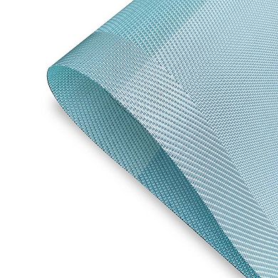 Dainty Home Moderna Striped Tonal Ombre Woven Vinyl Reversible Rectangular Placemat Set Of 4 In Blue