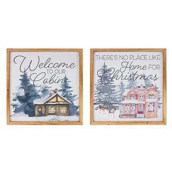 Welcome Home Holiday Wall Art (Set Of 2)