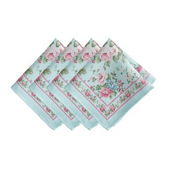 Vintage Floral Garden Napkins, 17"x17", Set Of 4