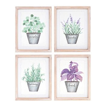 Framed Watercolor Herb Print (Set of 4)