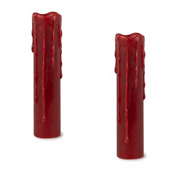 Red LED Dripping Wax Designer Candle with Remote (Set of 2)