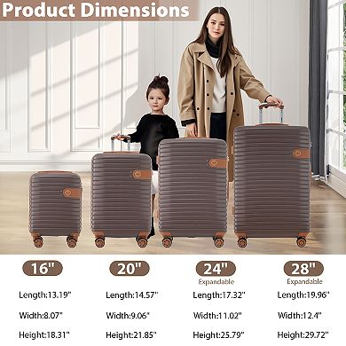 Merax 4 Piece Luggage Set Suitcase Set