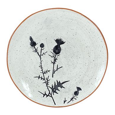 Rustic Thistle Etched Plate With Speckled Finish (set of 4)