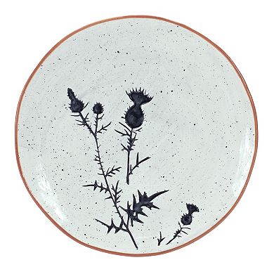 Rustic Thistle Etched Plate With Speckled Finish (set of 4)
